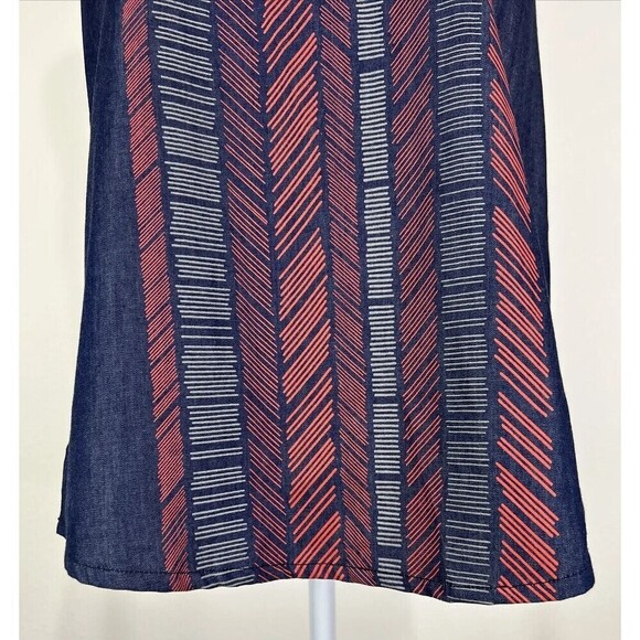 Make It Good Aztec Boho Print Navy Sleeveless Top/Tank Size Large - Picture 9 of 10